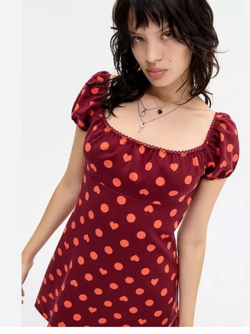NWT Kimchi Blue Sloan Square-Neck Empire Waist Mini Dress